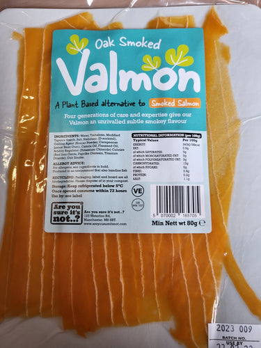 Smoked Valmon A plant based alternative to Smoked Salmon 80g